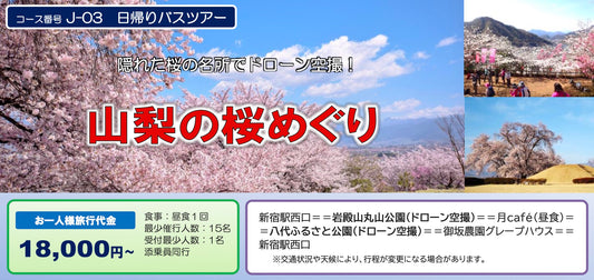 【2027年4月上旬 開催予定】山梨の桜めぐり 日帰り空撮ツアー